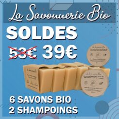 SOLDES 6 Savons Bio au lait de chèvre et 2 Shampoings Solides sans sulfate